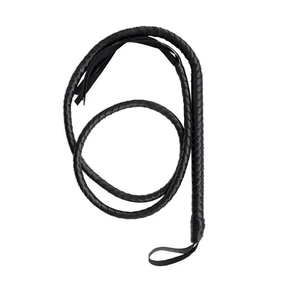 Fouet En Cuir Rouge TAUOE - 65 Cm, Manche 30 Cm, Triple Rivet, Solide Et élégant