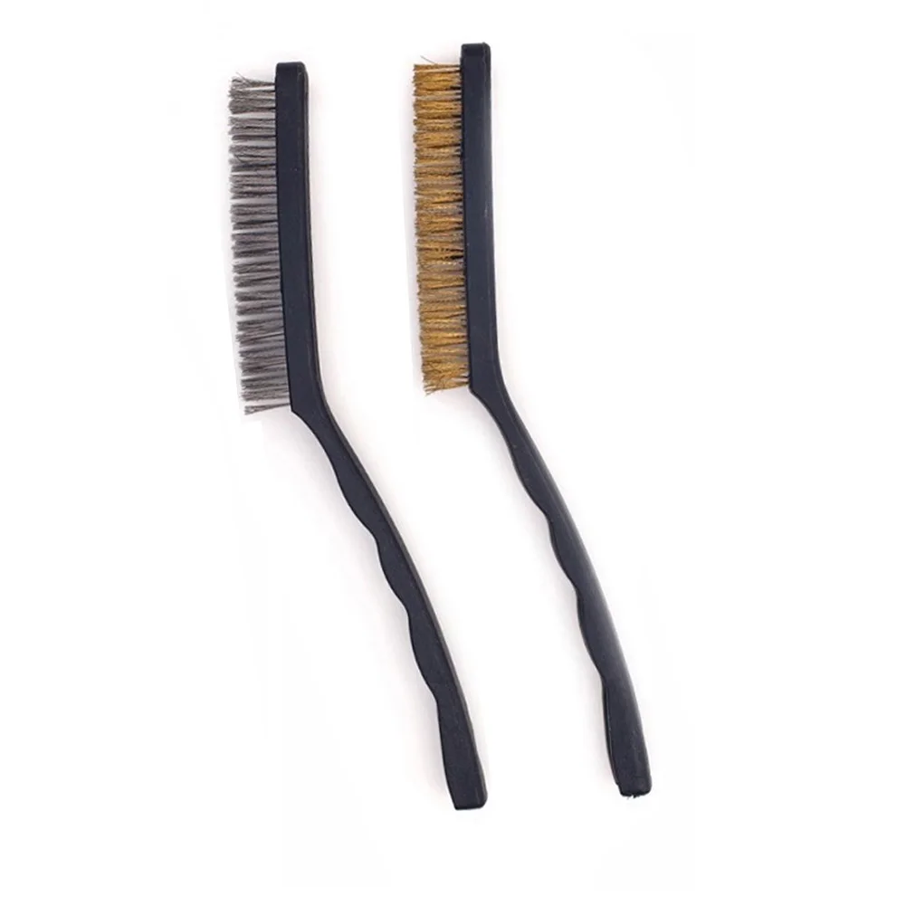 

2pc 9Inch Wire Brush Steel Brass Brush Remove Rust Brush Cleaning Polish Grinder Metal Rust Brush Metal Scrubbing Polishing Tool