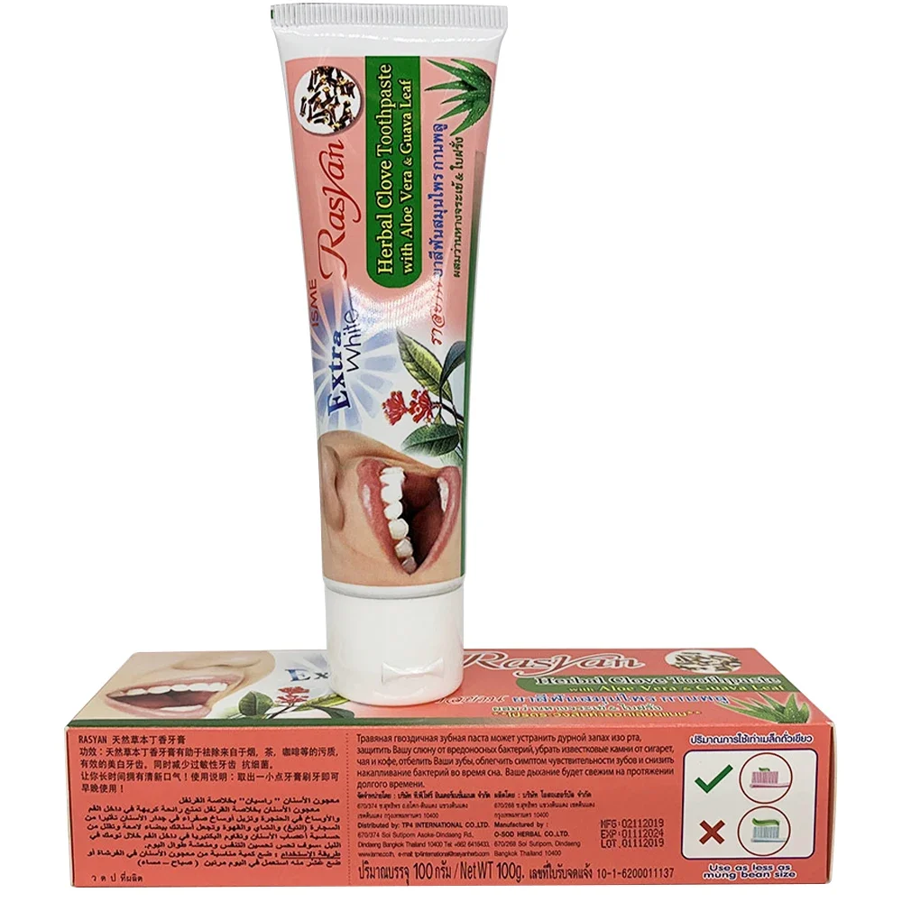 30g/100g Thailand Toothpaste Herb Clove Mint Flavor Teeth Whitening Antibacterial Oral Care Dental Dentifrice Remove Stains