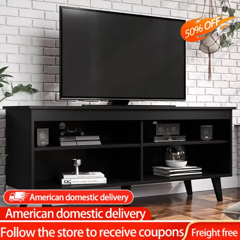 

TV Table Unit for TVs Up to 55 Inches Modern Living Room Furniture for Tv Drawer 23“H X 15”D X 53“ L – Black Wooden Dressers Ps5