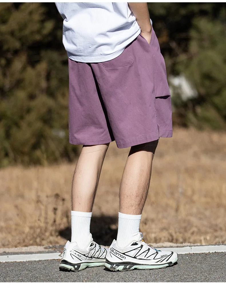 3D pleated design for workwear shorts loose casual capris gym shorts men clothing