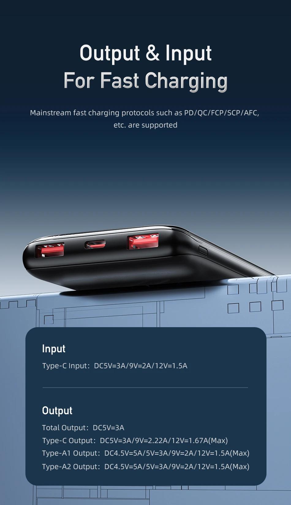 Awei P24K 10000mAh 22.5W Digital Display Power Bank description image 6