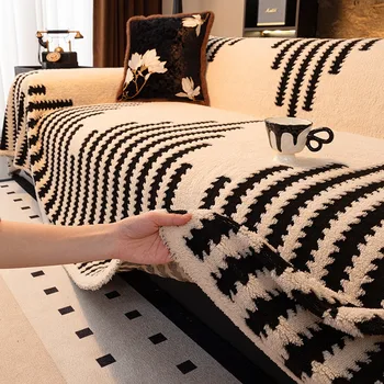 Thicken Warm Jacquard Tuffed Fleece Sofa Towel, for Living Room Bedding Room Large Relax Leisure Blanket Couch Cover Decor 1