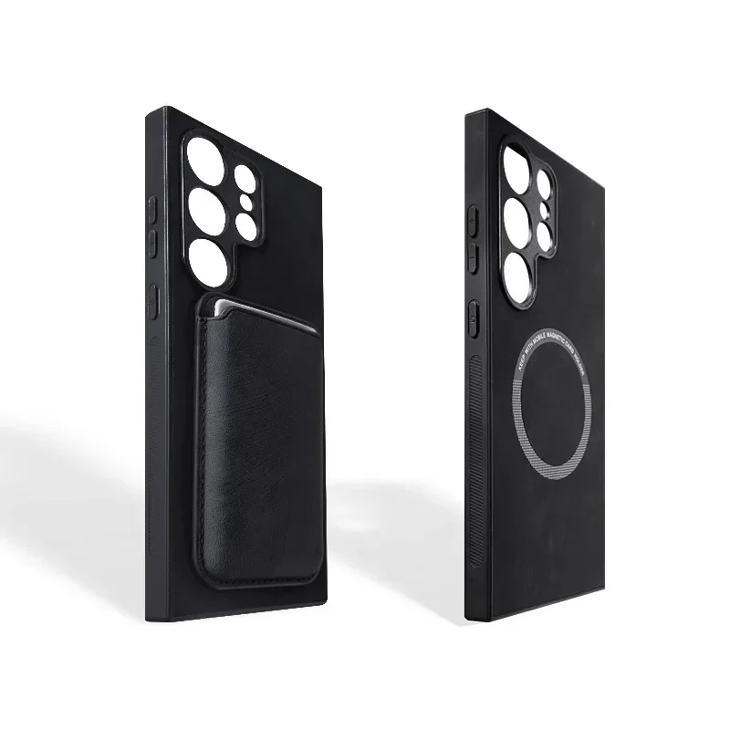 2in1 High-end Minimalist Business Leather Magnetic Case with Card Holder for Samsung Galaxy S24 S23 S22 S21 Ultra A52 A72 A71