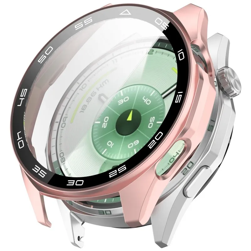 Tempered Glass Protective Case for Huawei Watch GT6 - Full Cover Screen Protector & Bumper