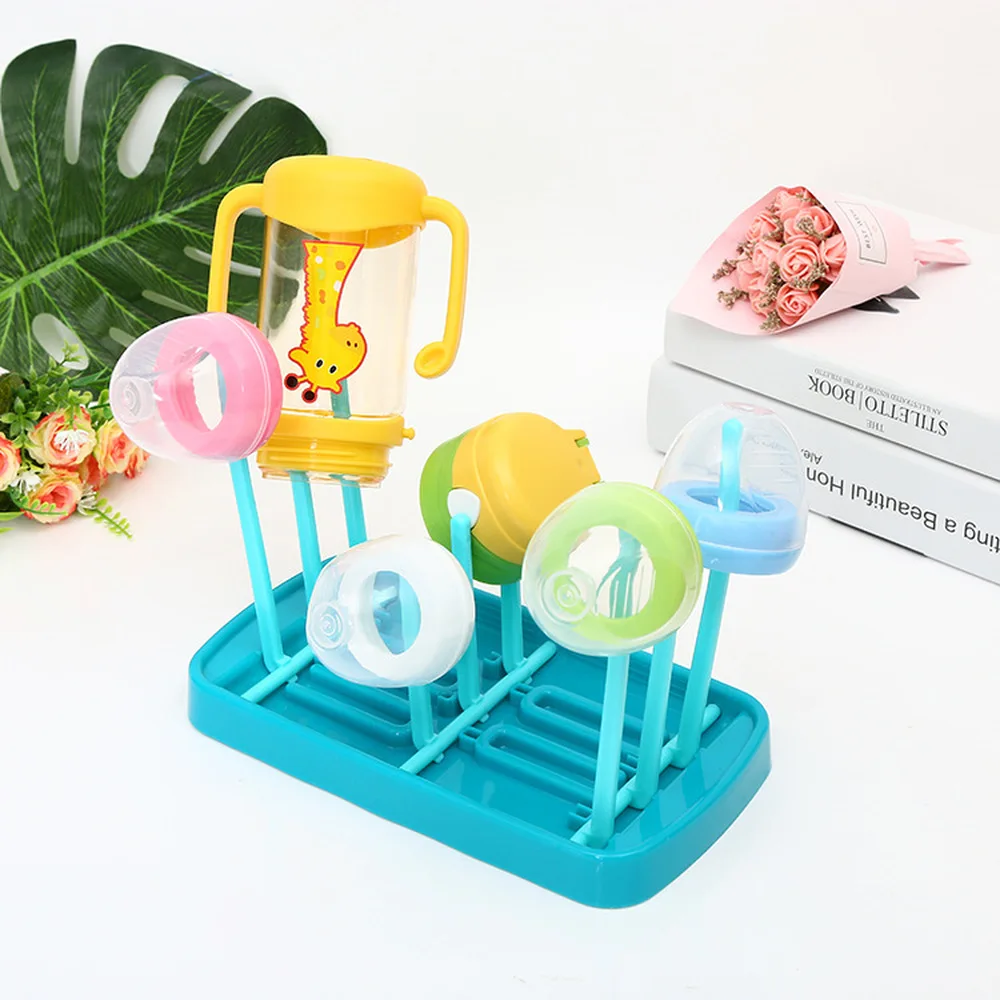 

Bottle Dry Rack Baby Bottle Drain Drying Racks Blue Pink Baby Bottle Cleaning Dryer Drainer Storage Drying Rack