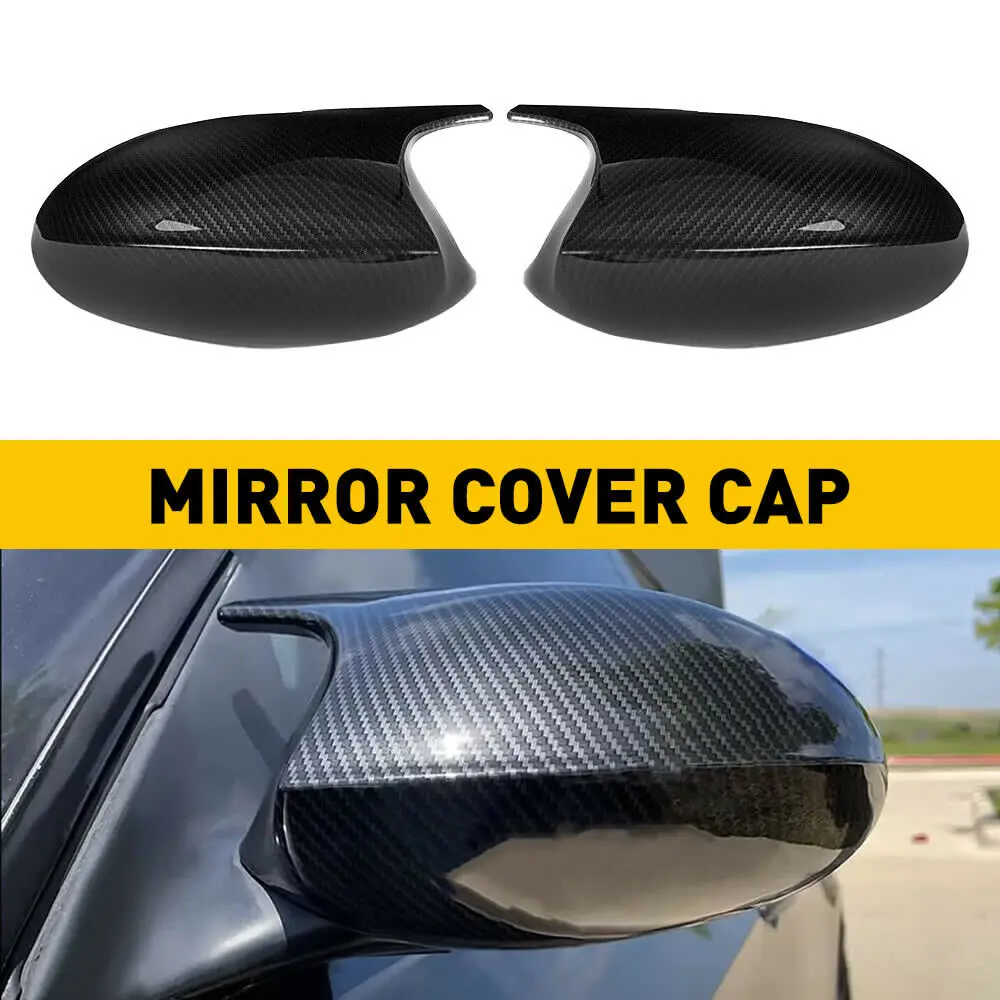 

Rearview Side Mirror Cover Caps For BMW 1 3 Series E90 E91 E92 E93 E81 E87 E82 E88 Gloss Black Carbon Fiber Look Car Accessories