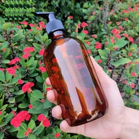 20/50 ชิ้น 300ml 500ml Amber พลาสติกขวดปั๊มสีเขียวที่ว่างเปล่า Dispenser พลาสติกขวดรีฟิลขวดแชมพูคอนเทนเนอร์เดินทาง 4