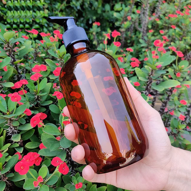 20/50 ชิ้น 300ml 500ml Amber พลาสติกขวดปั๊มสีเขียวที่ว่างเปล่า Dispenser พลาสติกขวดรีฟิลขวดแชมพูคอนเทนเนอร์เดินทาง 4