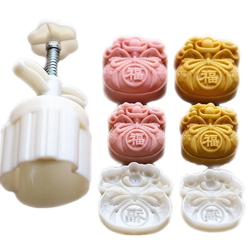 

Fukubukuro Moon Cake Mold Household Mung Bean Cake Model Printed with Embossed Ice-skin Pastry Baking Grinding Tool DropShipping