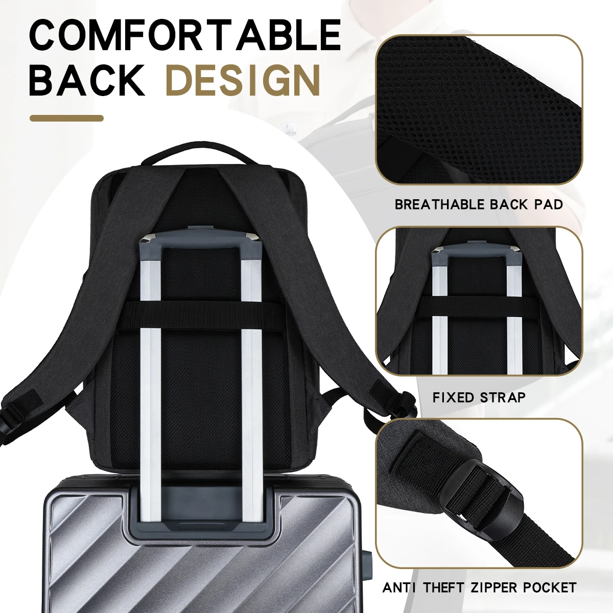 Travel Men's Rechargeable Backpack Laptop Backpack Business Large-Capacity School Backpack Waterproof Outdoor Backpack