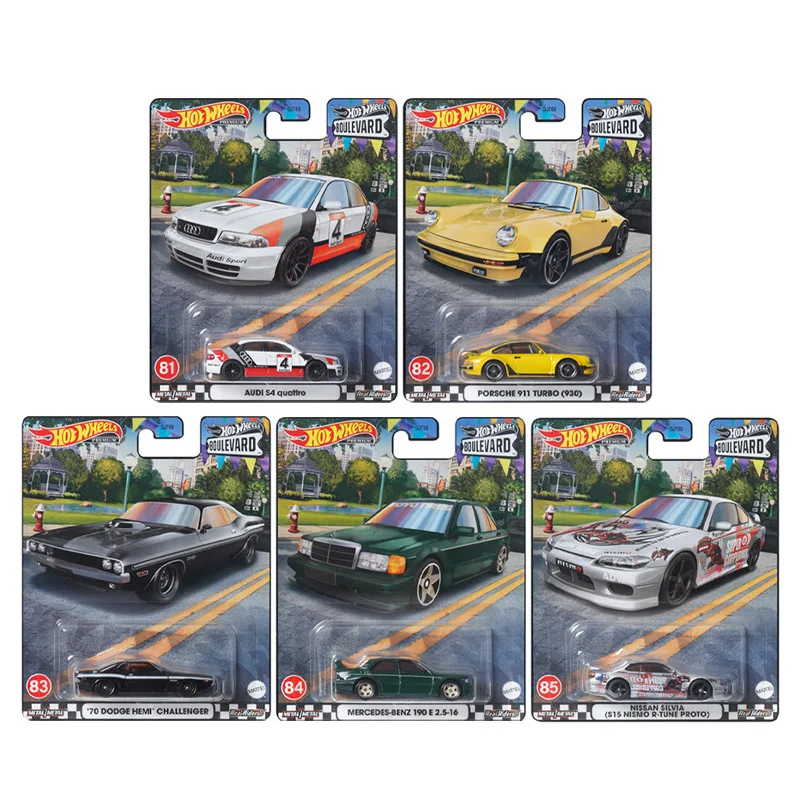 2023 Hot Wheels Premium Boulevard 17 Audi S4 Quattro Porsche 911 Turbo Nissan Silvia Dodge Hemi 1/64 Scala Diecast Car Toy Gjt68