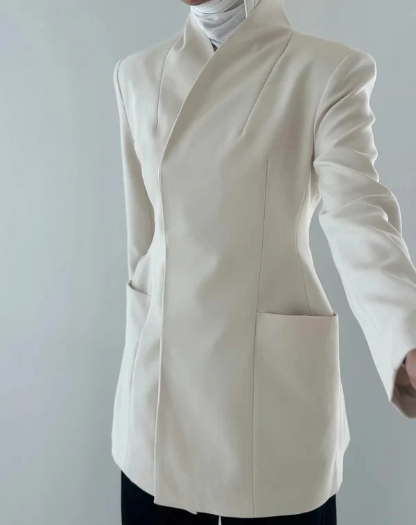 2 Pocket Collarless Blazer (7).jpg