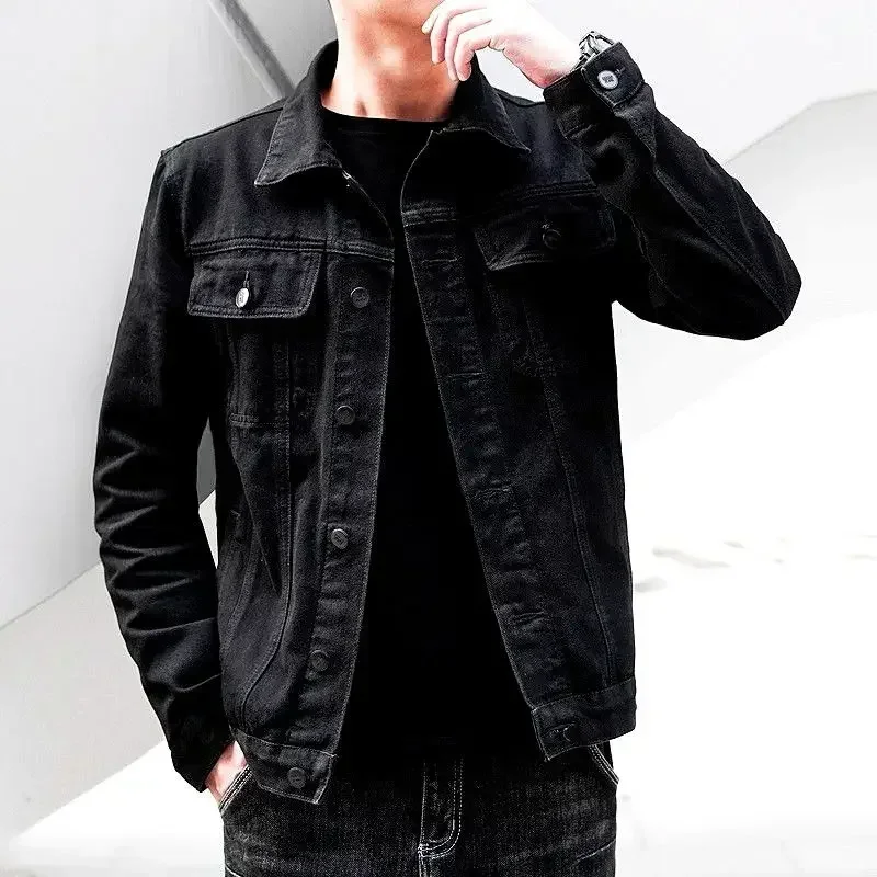 

Autumn Denim Jackets Man Button Cargo Black Jeans Coat for Men Cheap Price Stylish Aesthetic Korea Casual New in Lowest Designer