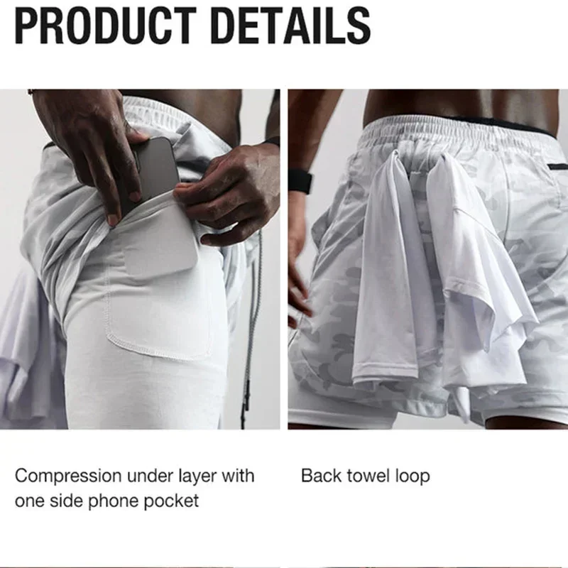 Anime IPPO Print 2 in 1 Compression Shorts for Men Athletic Performance Gym Shorts with Pockets Quick Dry Fitness Workout Boxing 5