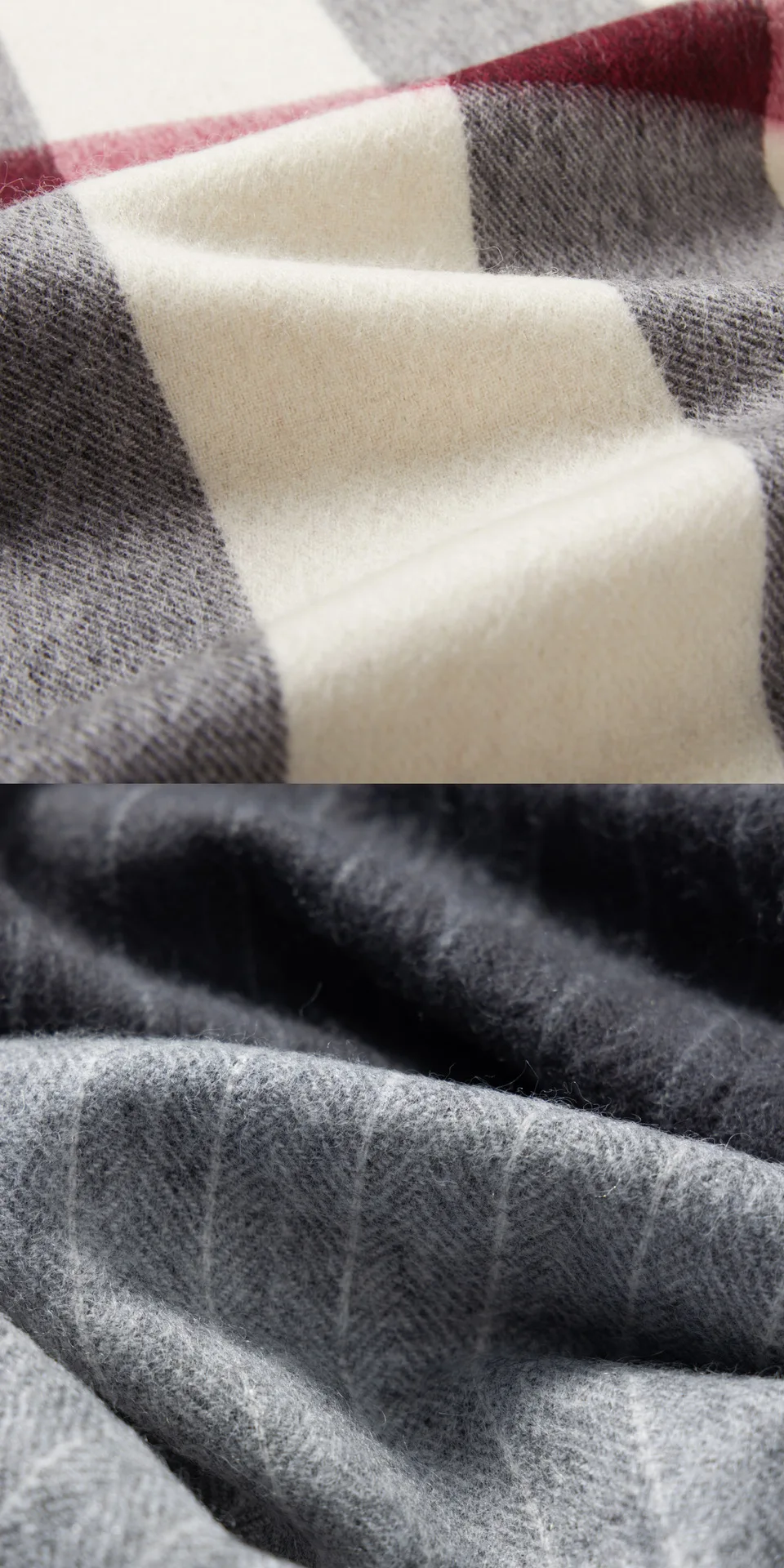 2024 New 100% Wool Scarf Winter Premium Plaid Shawl Versatile Simple Tassel Bib (30 Free Customized Embroidery Logo)