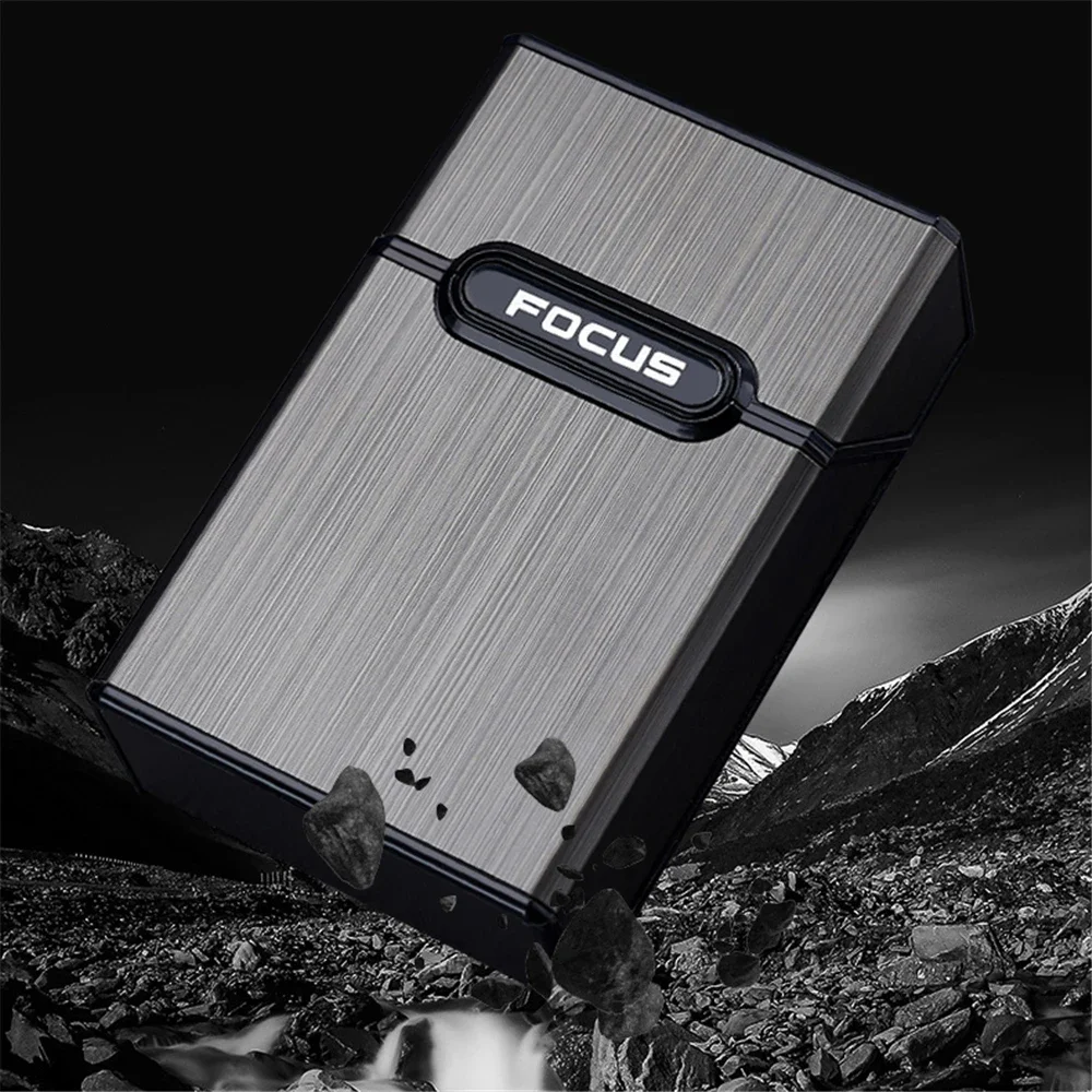 Cigarette Case Metal Cigarette Case Waterproof Cigarette Box Portable Flip Cover 20pcs Cigarettes Tobacco Holder Storage Container Smoking Tool