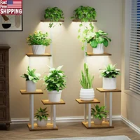 Indoor Plant Stand with Grow Light 2 Pack Metal 5 Tier Corner Plant Shelf Sturdy Easy Assembly Multi-functional Display Rack 1