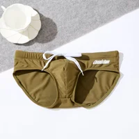 Men's low waist elastic comfortable trendy sexy swimming trunks 1
