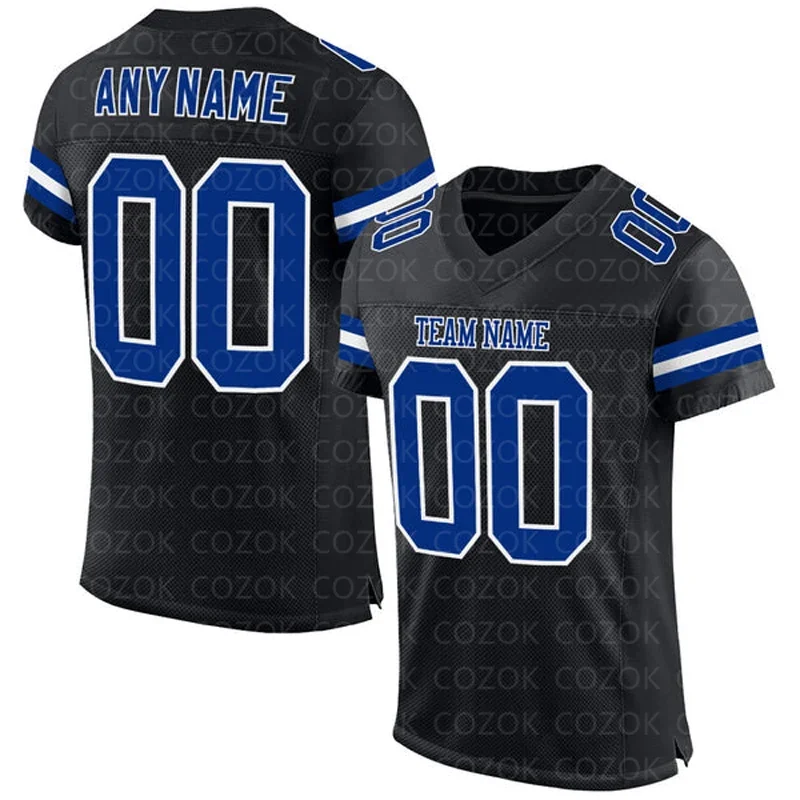 Black Miami series Customized Football Jersey for Men Football Short Sleeves Athletic Tee Shirts