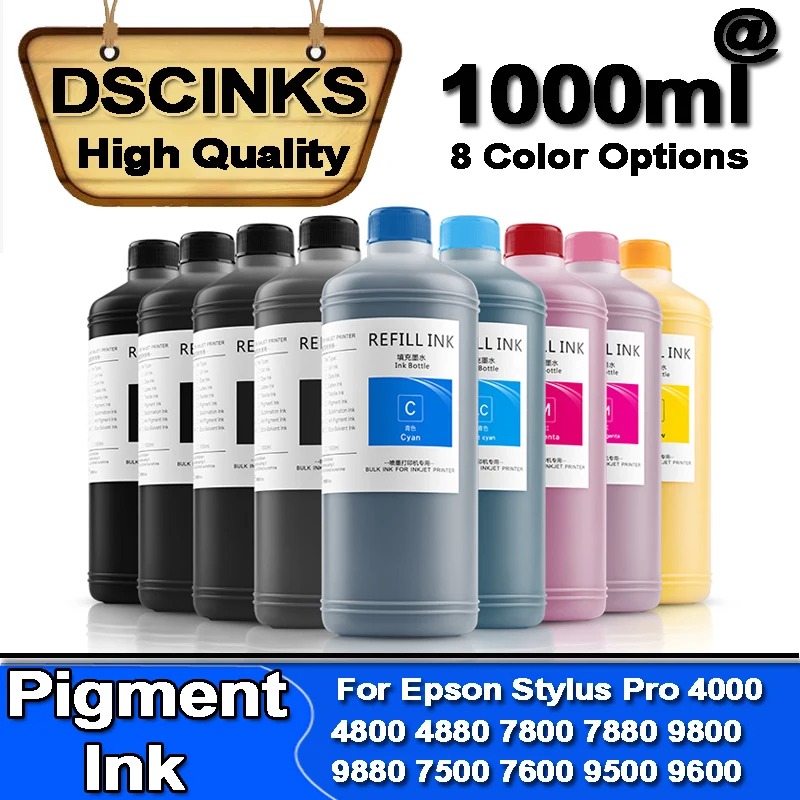 1000ml  Pigment ink For Epson Stylus Pro 4000 4800 4880 7800 7880 9800 9880 7500 7600 9500 9600 printer