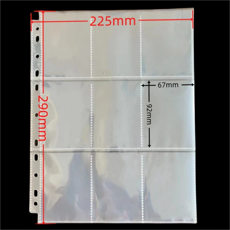 A4 Size 9-Pocket Double-Sided Trading Card Album Binder with Storage Sleeves
