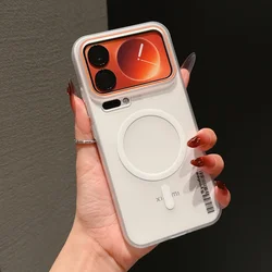 Ultra Thin Frosted Clear Magnetic Hard Case with Magsafe Charging Compatibility for RedMi Note14 5G (Matte White)