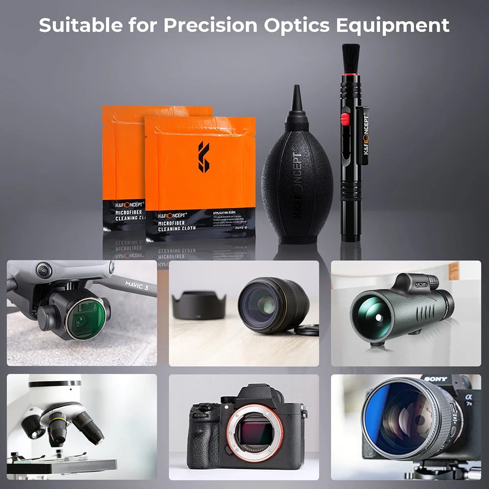 K&F CONCEPT Kit di Pulizia per Fotocamera 3 in 1: Soffiatore d'Aria + Penna per Pulizia + Panno per Pulizia per Obiettivi e Filtri, Sensore, Schermo LCD - immagine 6