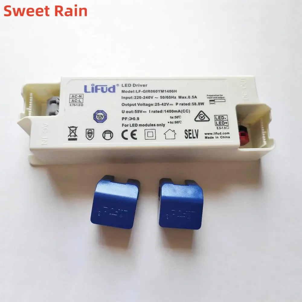 Lifud LED 드라이버 패널 다운 트랙 라이트 드라이버, AC220-240V LF-GIR060YM1400H 조명 드라이버, 60W, 1400mA, DC 25-42V, GIR060YS1400H