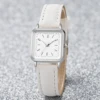 2PCS/Set Women's Fashion Watch Simple Square Dial Leather Watch 4