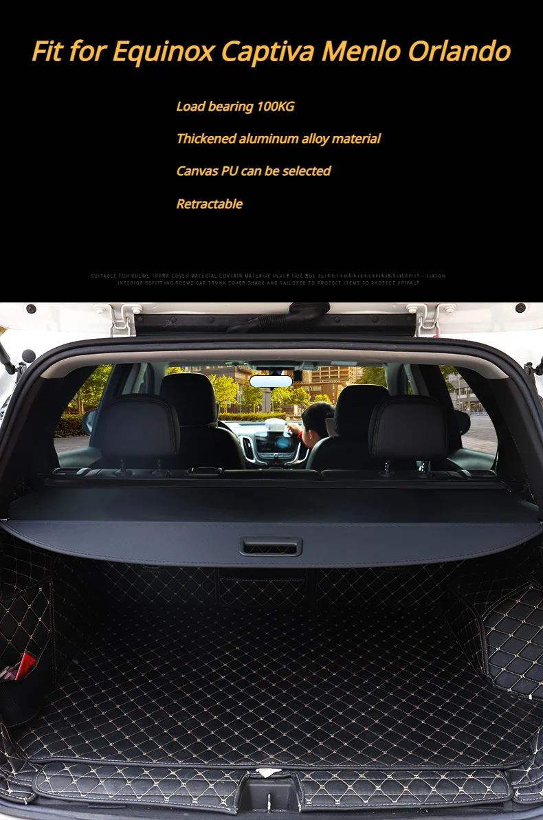 Filet De Coffre Rétractable Pour Chevrolet Captiva 2006-2016 - Toile Résistante, Alliage Aluminium, Protection Rangement
