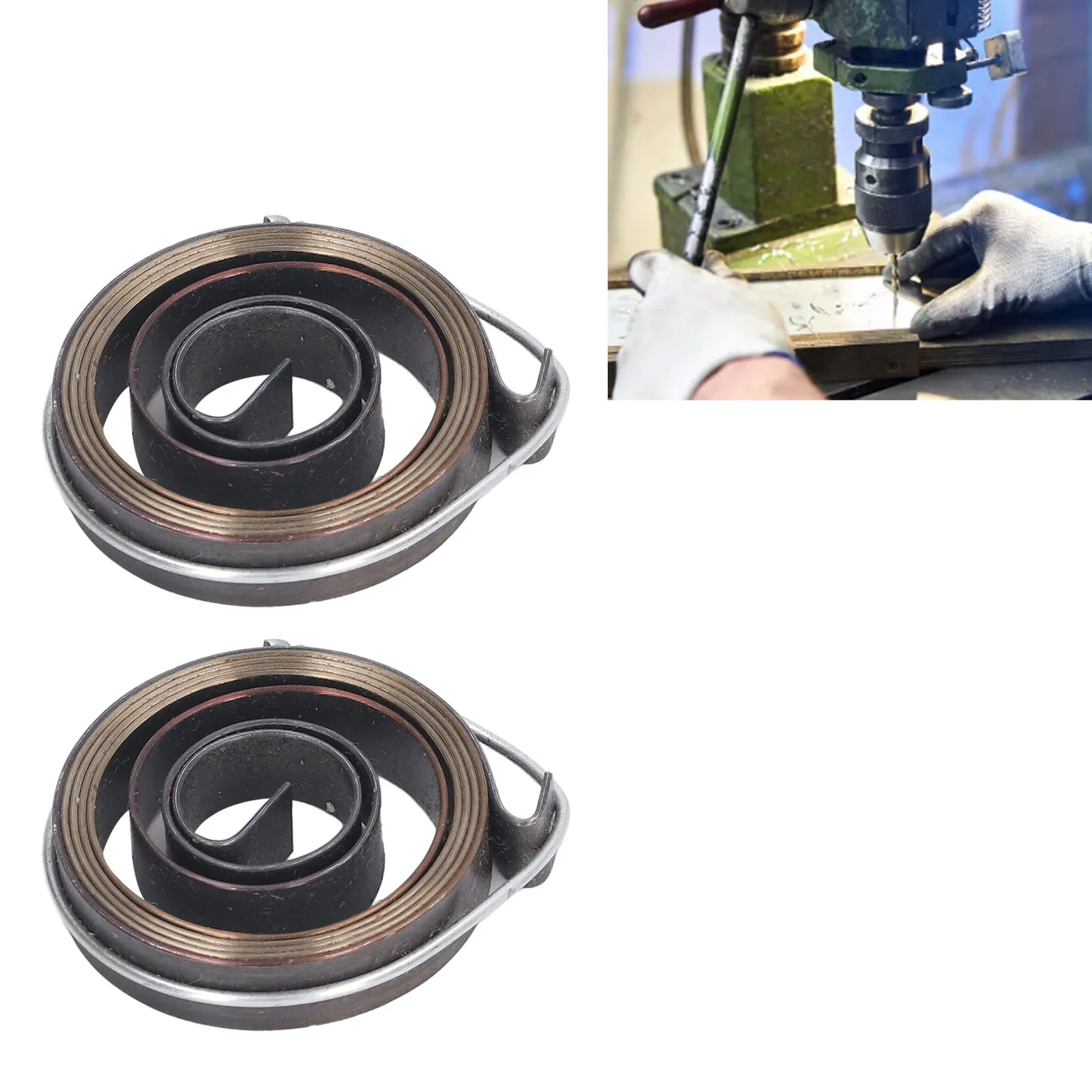 Description Picture 6 of item2Pcs Drill Press Spring Quill Feed Return Coil 8mm Width 35mm Outer Diameter for Lathe Bench Drills Press Return Spring