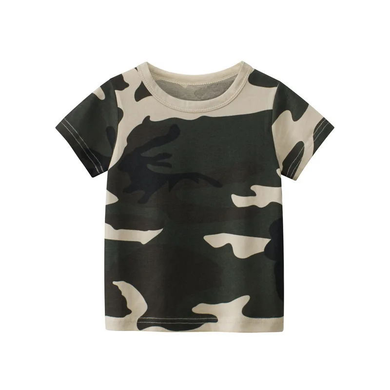 Camouflage T Shirt Boys Children's T-shirt Summer Clothing Cotton Short Sleeve Letter Print O-Neck Baby Tops Tees Kids Clothes t-shirt in kid	 Tops & Tees