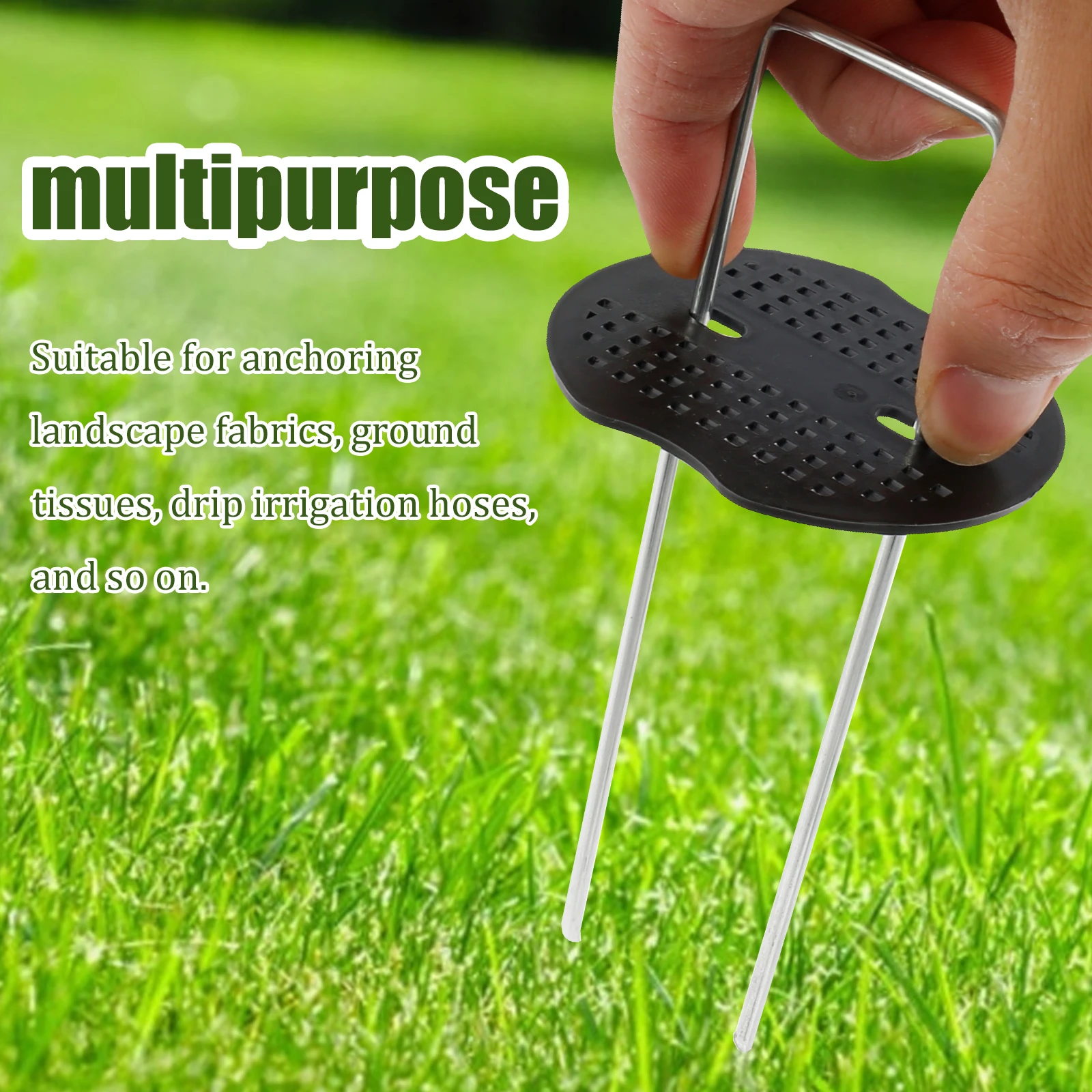 Garden Staples Plant Stakes 100Pcs U-Shaped Garden Stakes Staples Galvanized Steel Landscape Staples Mats Multipurpose Landscape Pins Turf Garden