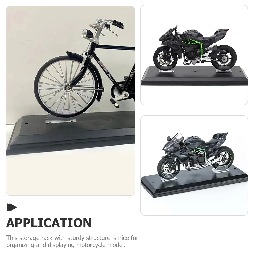 Motorcycle Display Stand 2Pcs Model Holders for Office Desk Organizer Shelves Plastic Base Rack
