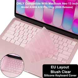 Premium Ultra Thin Keyboard Protector - Keyboard Cover Skin for 13 - inch Laptops, US/EU Layout (Blush Clear EU)