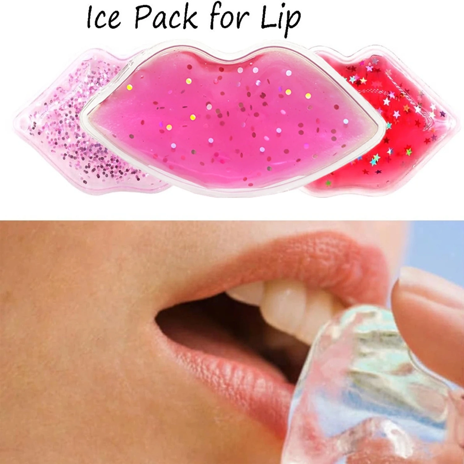3-6PCS Soothing Lip Gel Ice Pack Reusable Cooling Gel Pads for Lip Comfort & Swelling Relief Portable Design for On-The-Go Use
