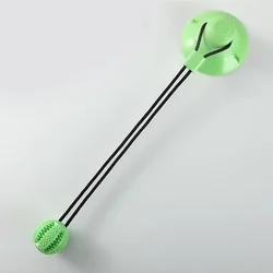 Engaging Sound - Emitting Dog Toy with Suction Cup and Treat Dispenser - Durable Rubber Ball (Green)