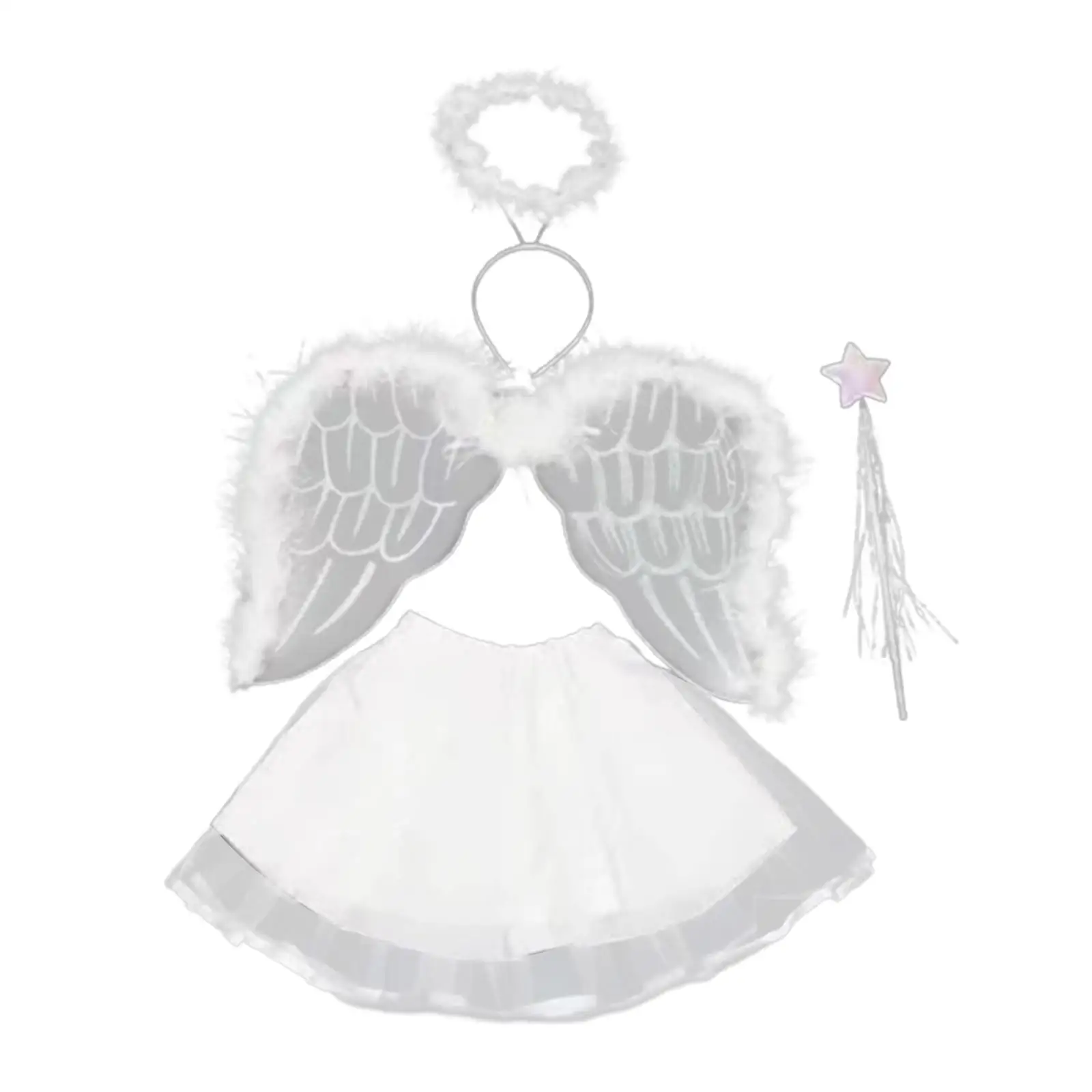 Traje de anjo para meninas, vestuário infantil, princesa Tutu, saias para fingir jogar, performance de palco