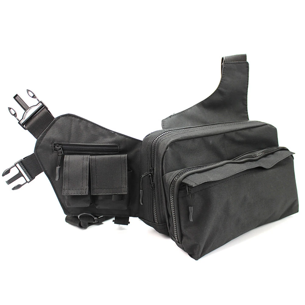 

Fishing Tackle Waist Bag With Rod & Gear Holder Water-Resistant Cross Body Sling Bag With D-Rings And Waist Strap For Outdoor Fi