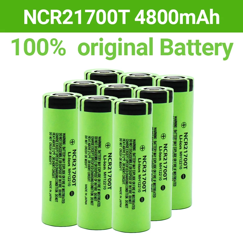 100%/оригинальный литиевый перезаряжаемый аккумулятор 21700 NCR21700T 4800 мАч 3 7 в 40 А