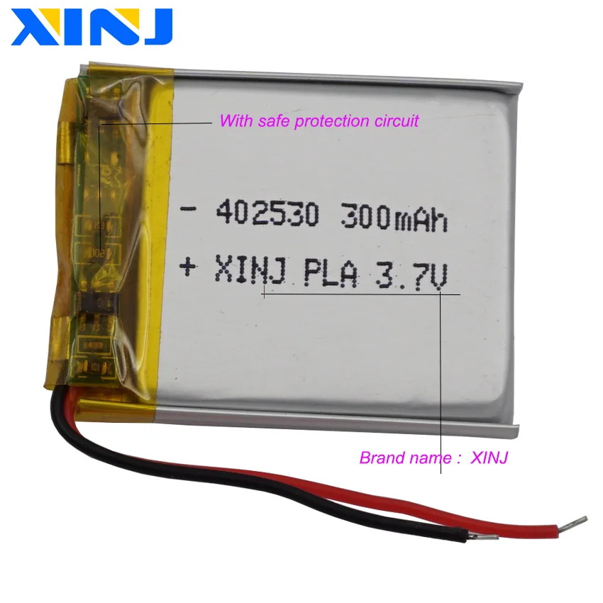 Wholesale  10pcs 3.7V 300mAh 1.11Wh Polymer Li Lithium Battery 402530 For Music Player GPS Car Camera Bluetooth Speaker DashCam — view 3