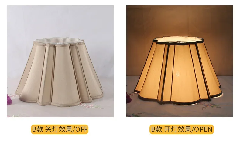 Description Picture 2 of itemHandmade desk lamp floor lamp shade beige imitation silk cloth lamp, lighting decoration lighting personalized customization