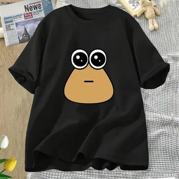 Hungy Pou Uwu Graphic Tees Funny Print Oversized Women Tops T-shirt Clothing Streetwear Short Sleeve Tee Shirt Tops