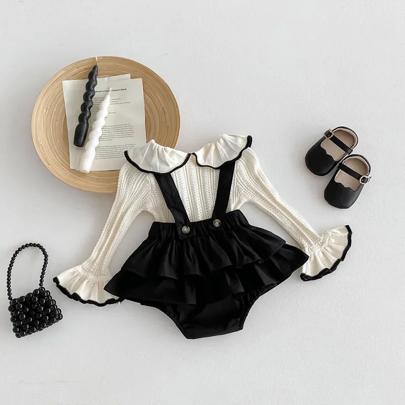 Baby Girls Knitted Bodysuit Set Spring Outfit