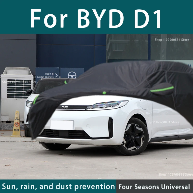 

For BYD D1 210T Full Car Covers Outdoor Uv Sun Protection Dust Rain Snow Protective Anti-hail Car Cover Auto Black Cover