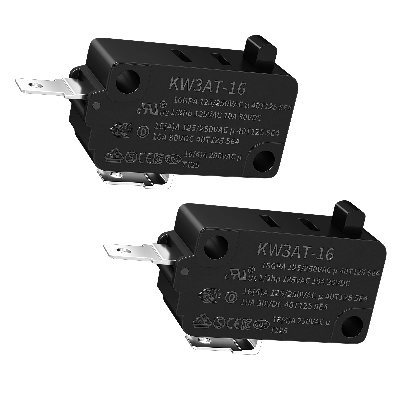 Microwave Over Door Switch 2PCS KW3AT Micro Switch Normally Close 16A 125VAC/250VAC T125 For Kenmore