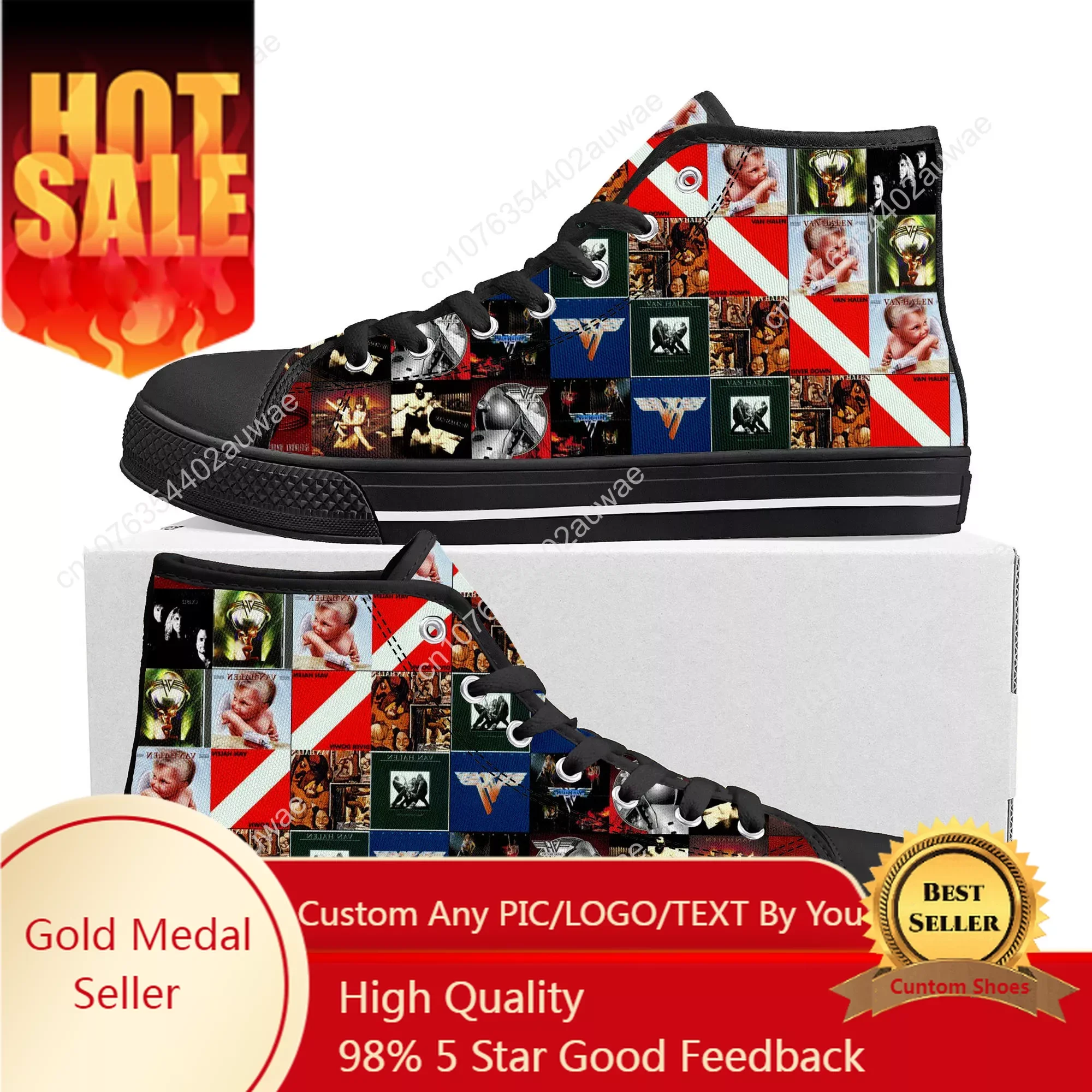 Van Evh 5150 Stripes Halen High Top Sneakers Men Women Teenager Canvas Sneaker 1984 Casual Custom Couple Shoes High Quality Shoe