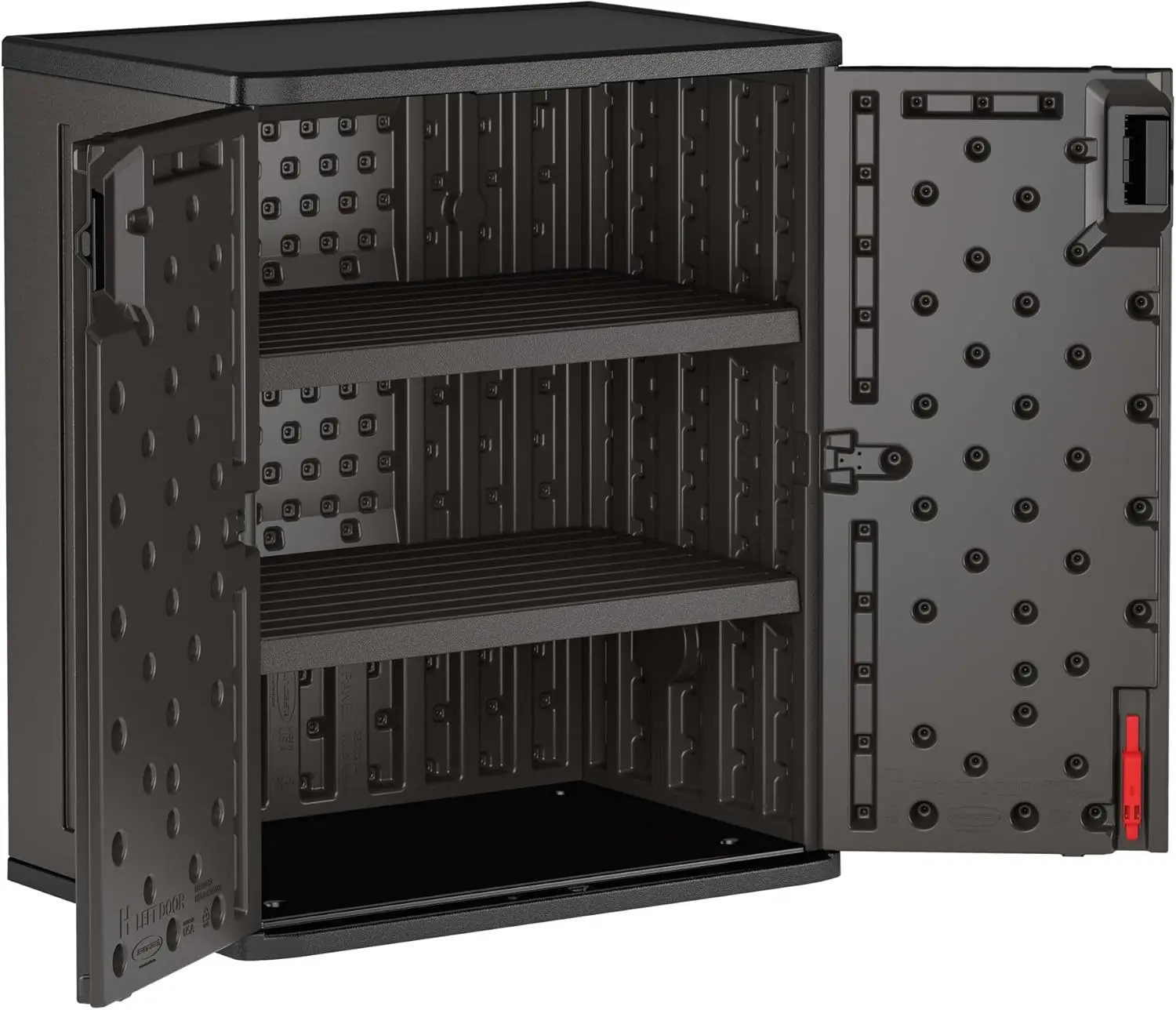 9 Cubic Ft. Heavy-Duty Resin Cabinet with 2 Shelves, Black 2