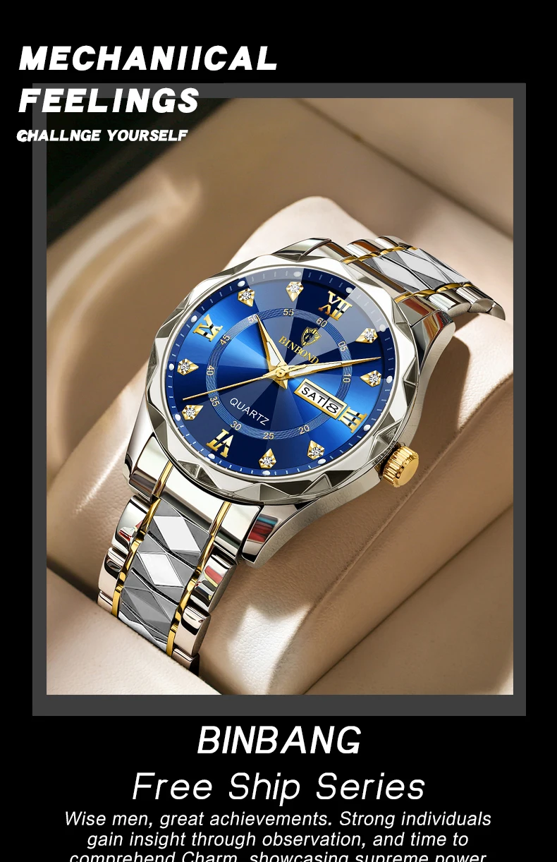 Men's Wrist Watch Waterproof Quartz Watch With Date And Glow_voghion.com